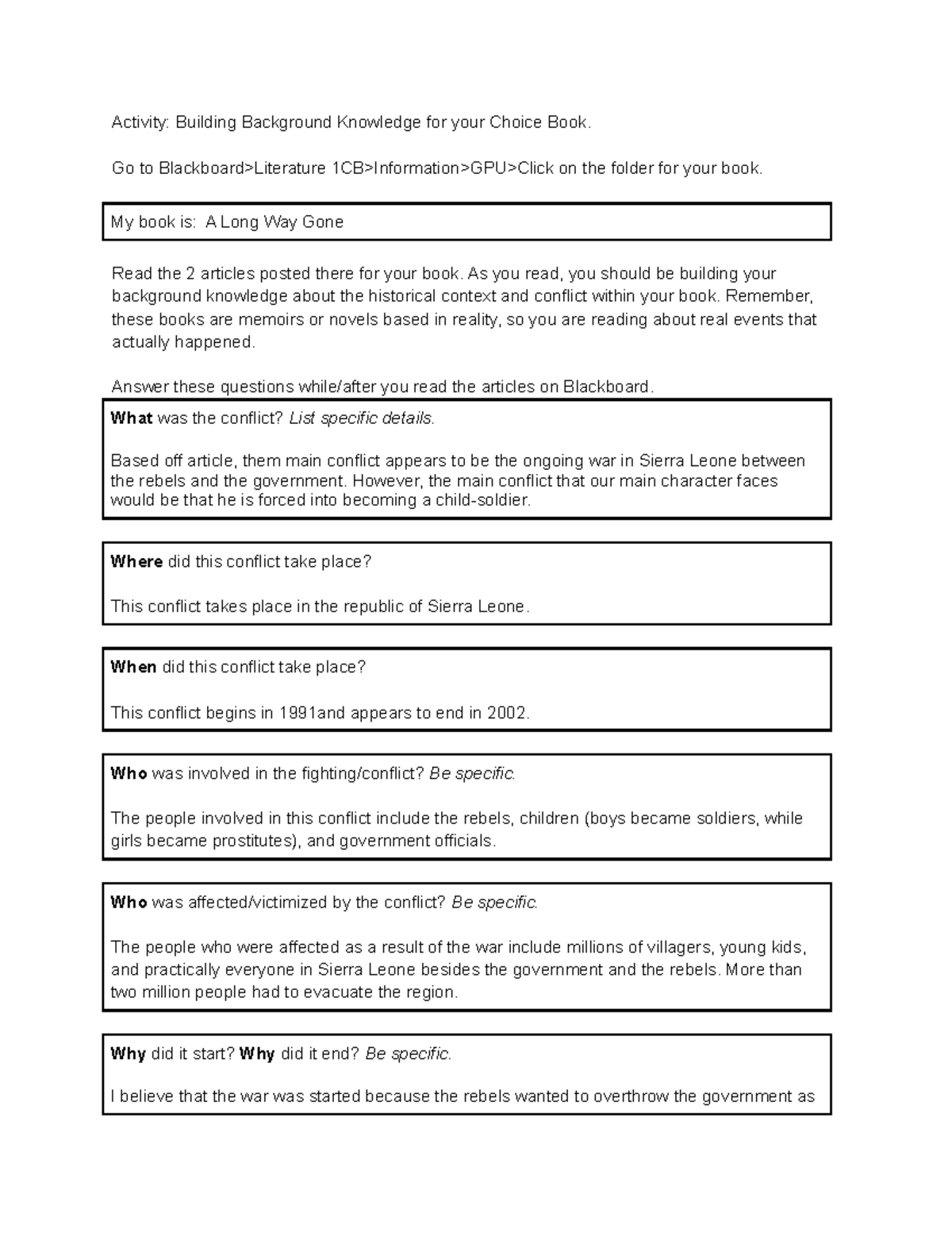 essay about background knowledge