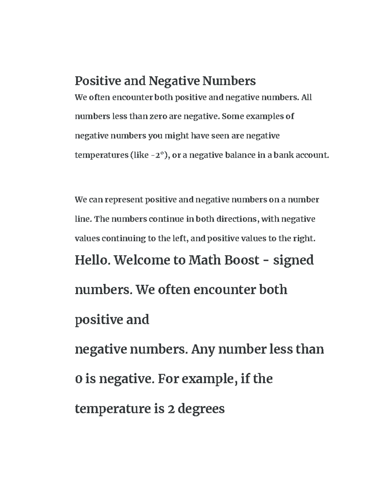 Signed Numbers - Positive and Negative Numbers We often encounter both ...