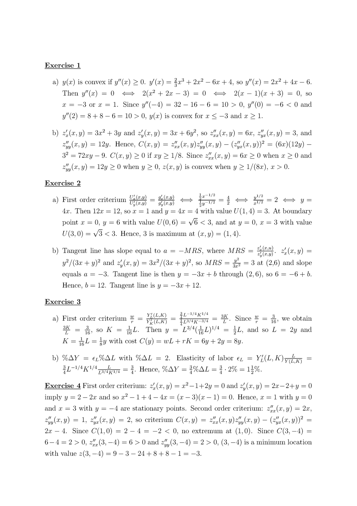 Between 5 Key Mc 08 Elaborations Exercise 1 A Y X Is Convex Ify X 0 Y X 23 X 3 2x 2 Studeersnel