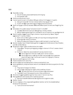 TH 210 Week 3 Lecture Notes - Lecture Notes #3: Week Three 10. Tuesday ...