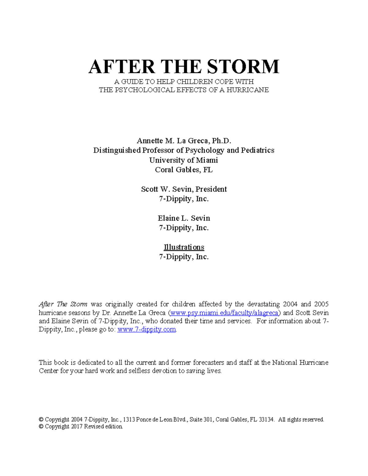 After The Storm 2018 - AFTER THE STORM A GUIDE TO HELP CHILDREN COPE WITH  THE PSYCHOLOGICAL EFFECTS - Studocu