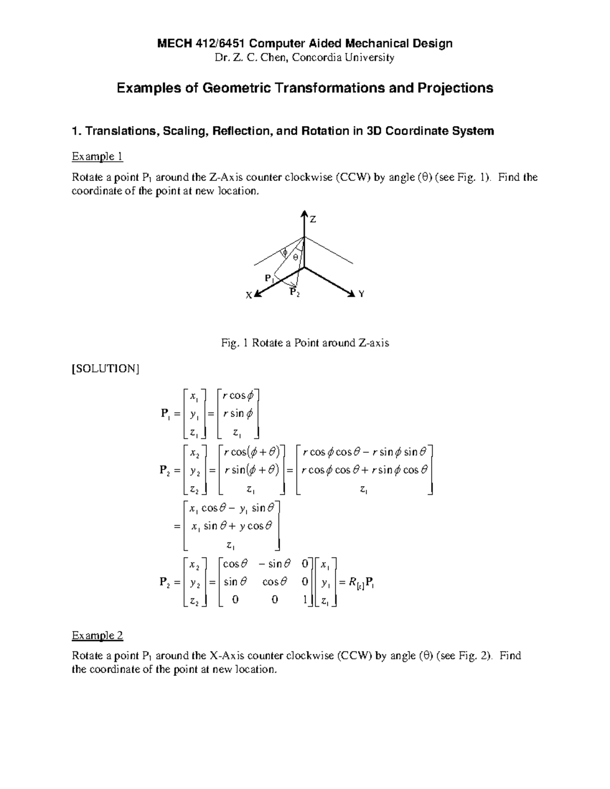 8-Example 2 of Transformation - MECH 412/6451 Computer Aided Mechanical ...