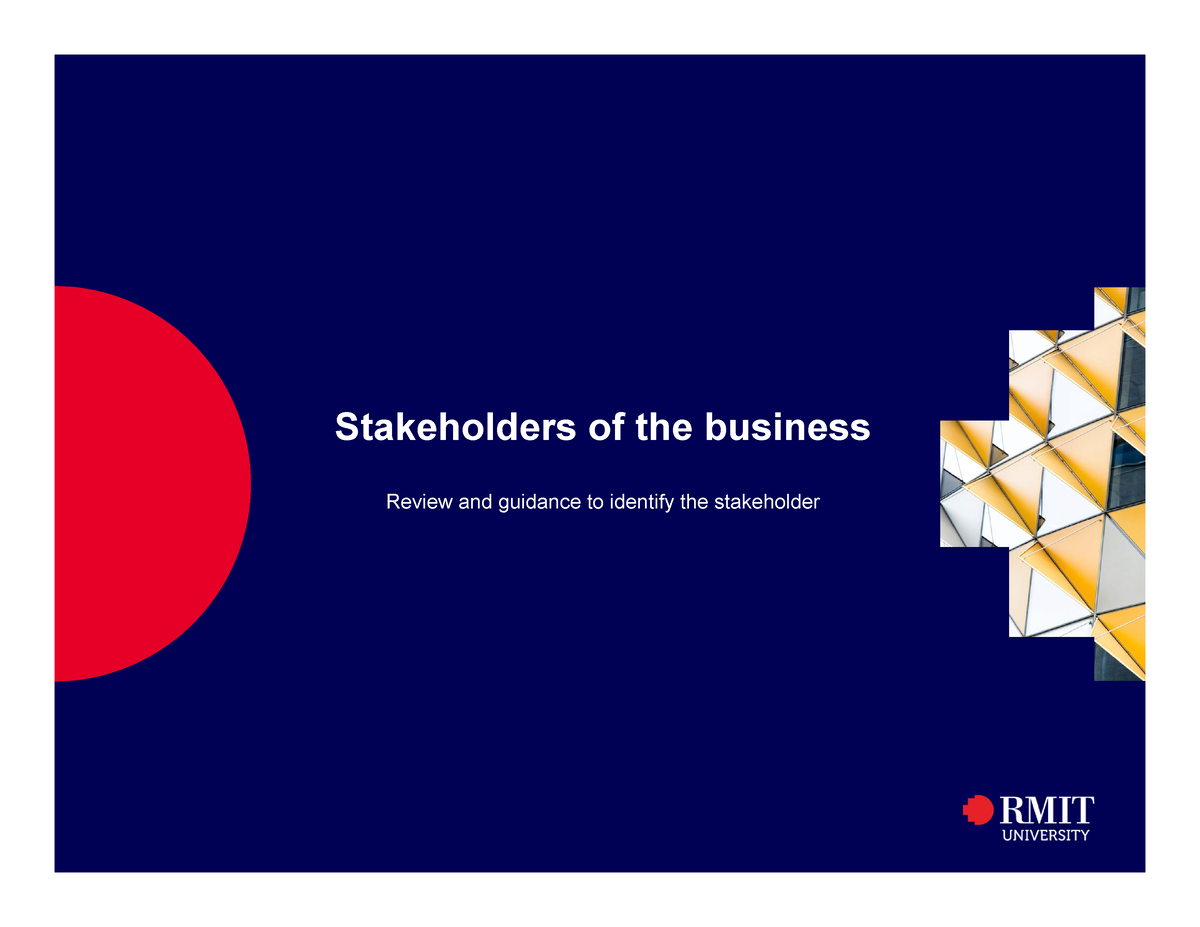 Stakeholders Map (Guideline) - Stakeholders Of The Business Review And ...