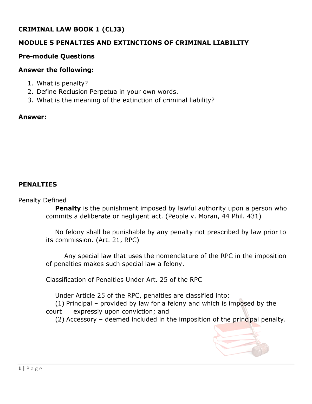 Module-5- Criminal-LAW-BOOK-1 - CRIMINAL LAW BOOK 1 (CLJ3) MODULE 5 ...