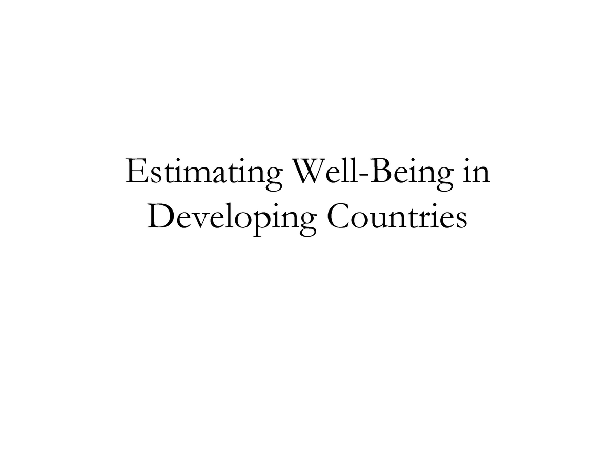 lecture-notes-lecture-well-being-estimating-in-developing-countries