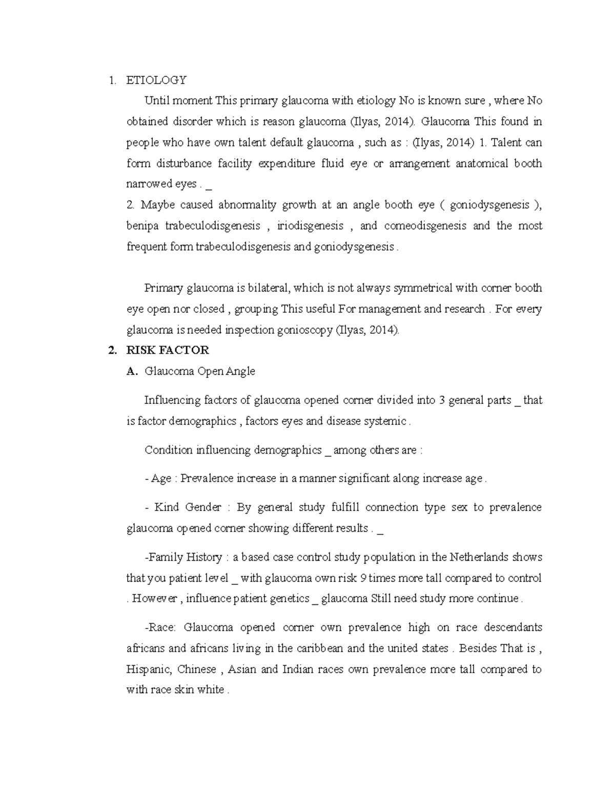 Etiology Risk Factor Primary Glaucoma - 1. ETIOLOGY Until moment This ...