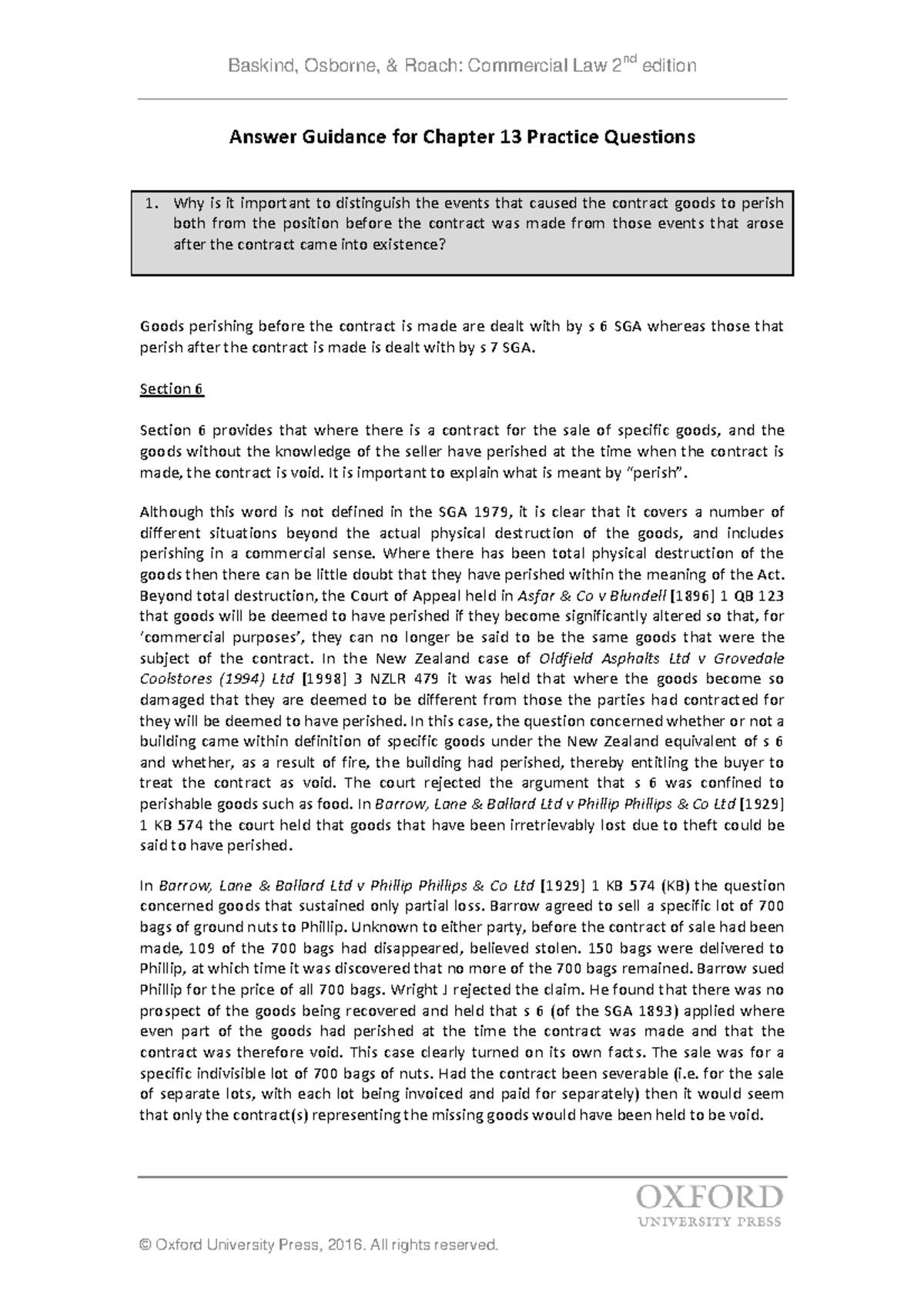 Baskindetal ansguidance ch13 - Answer Guidance for Chapter 13 Practice ...