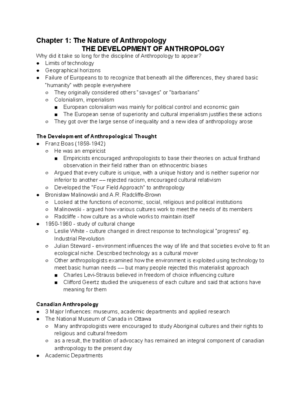 Chapter 1 The Nature Of Anthropology - Chapter 1: The Nature Of ...