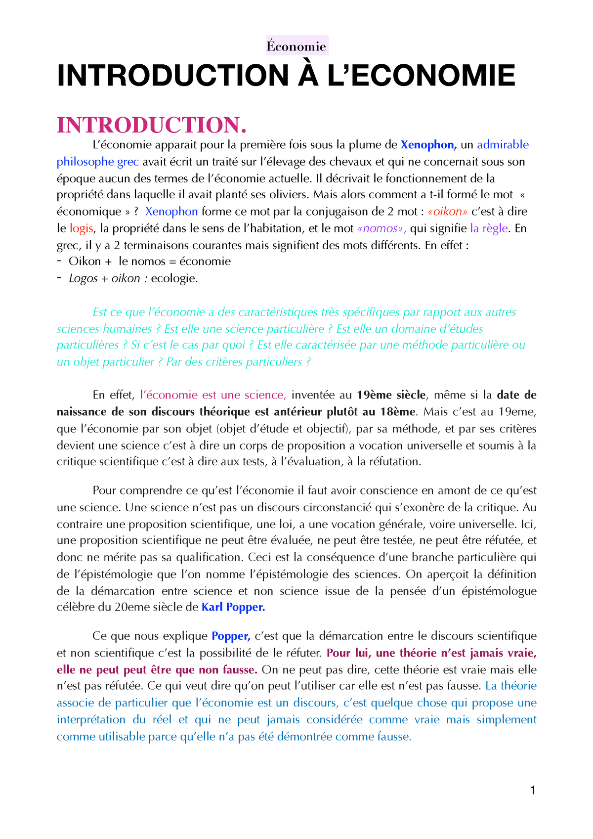 introduction dissertation en economie