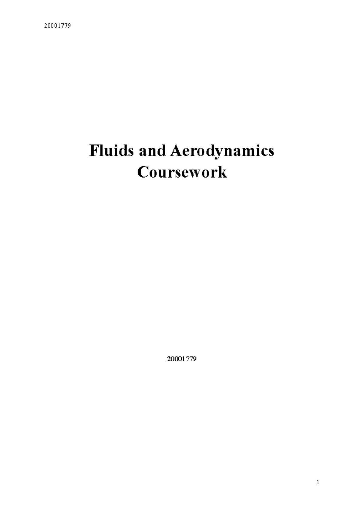 Fluids and Aerodynamics Assignment - Fluids and Aerodynamics Coursework ...