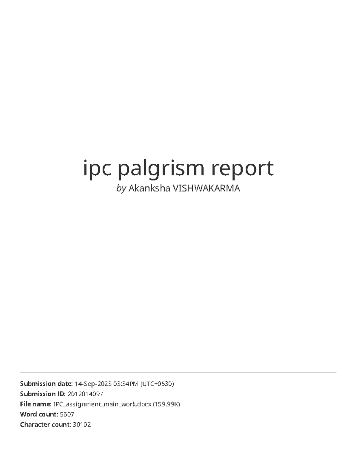 Ipc palgrism report - Bachlors in Law - ipc palgrism report by Akanksha ...