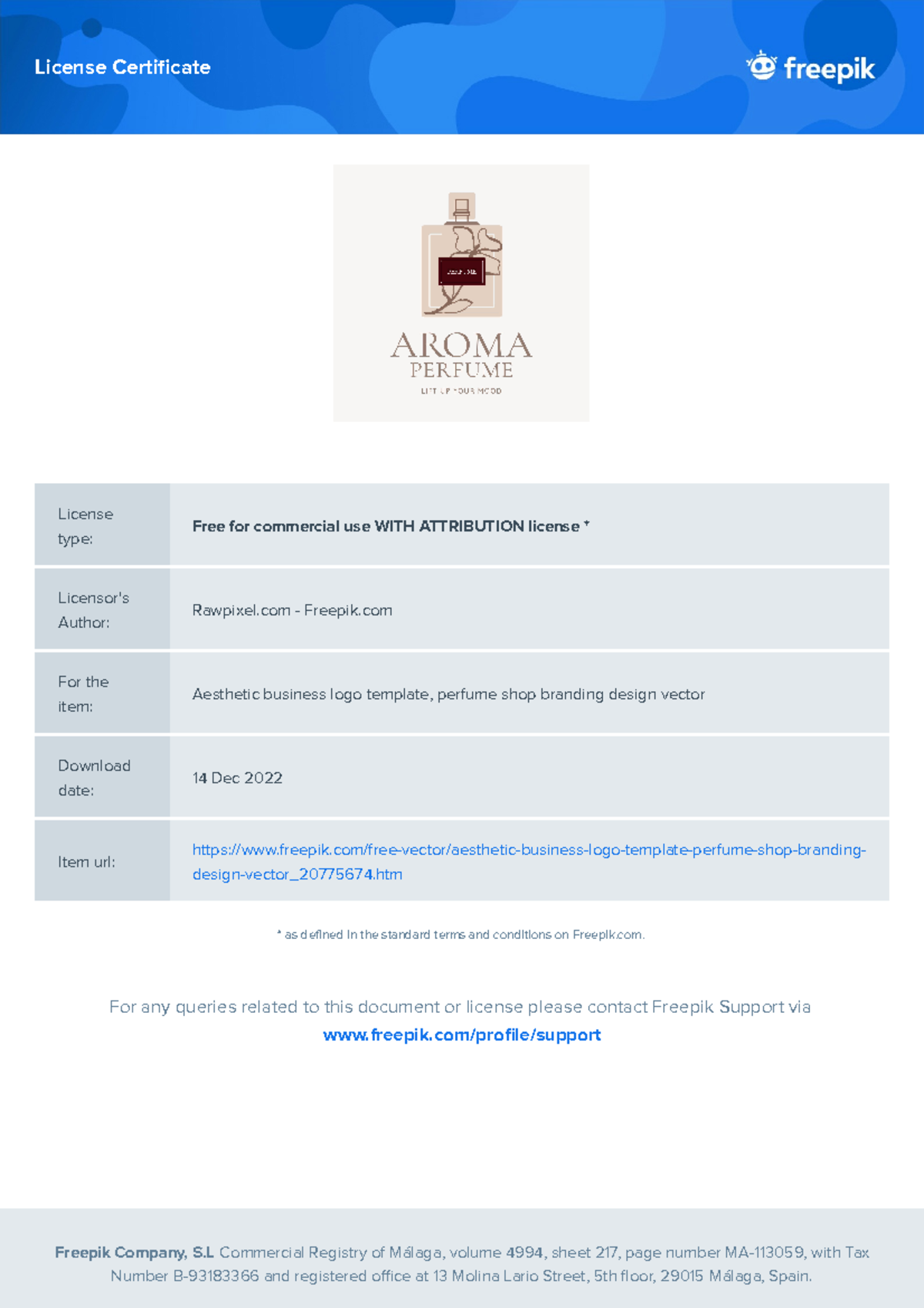 License aesthetic business logo template perfume shop branding design