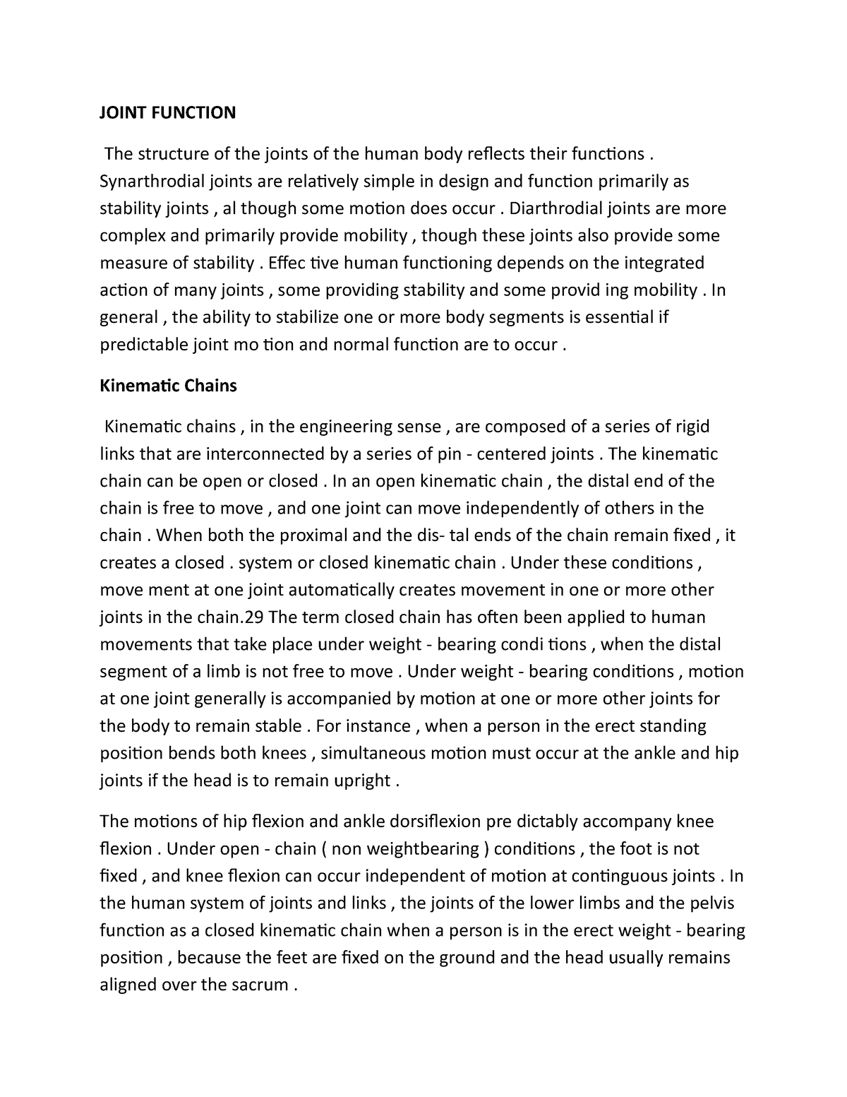 Joint Function-WPS Office - JOINT FUNCTION The Structure Of The Joints ...