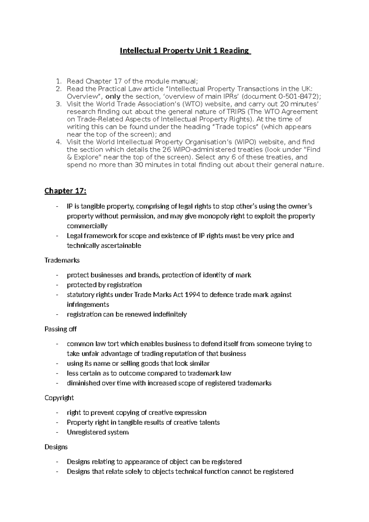 Intellectual Property Unit 1 Reading - Intellectual Property Unit 1 ...