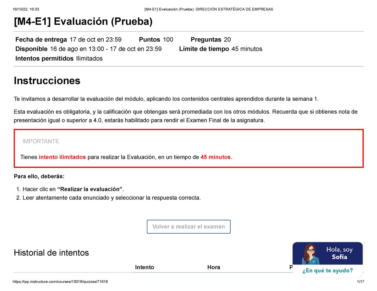 [M4-E1] Evaluación (Prueba) Dirección Estratégica DE Empresas - [M4-E1 ...