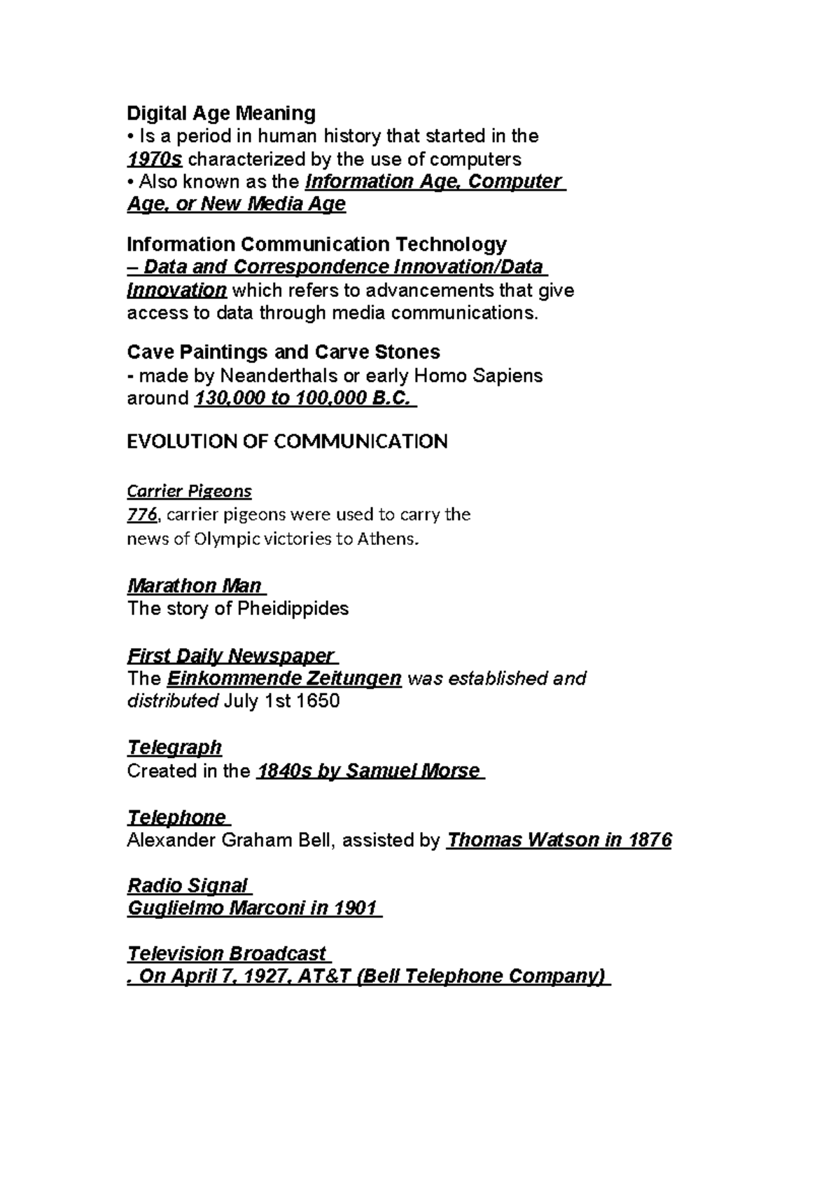 Living IN THE IT Reviewer Prelim - Digital Age Meaning Is a period in ...