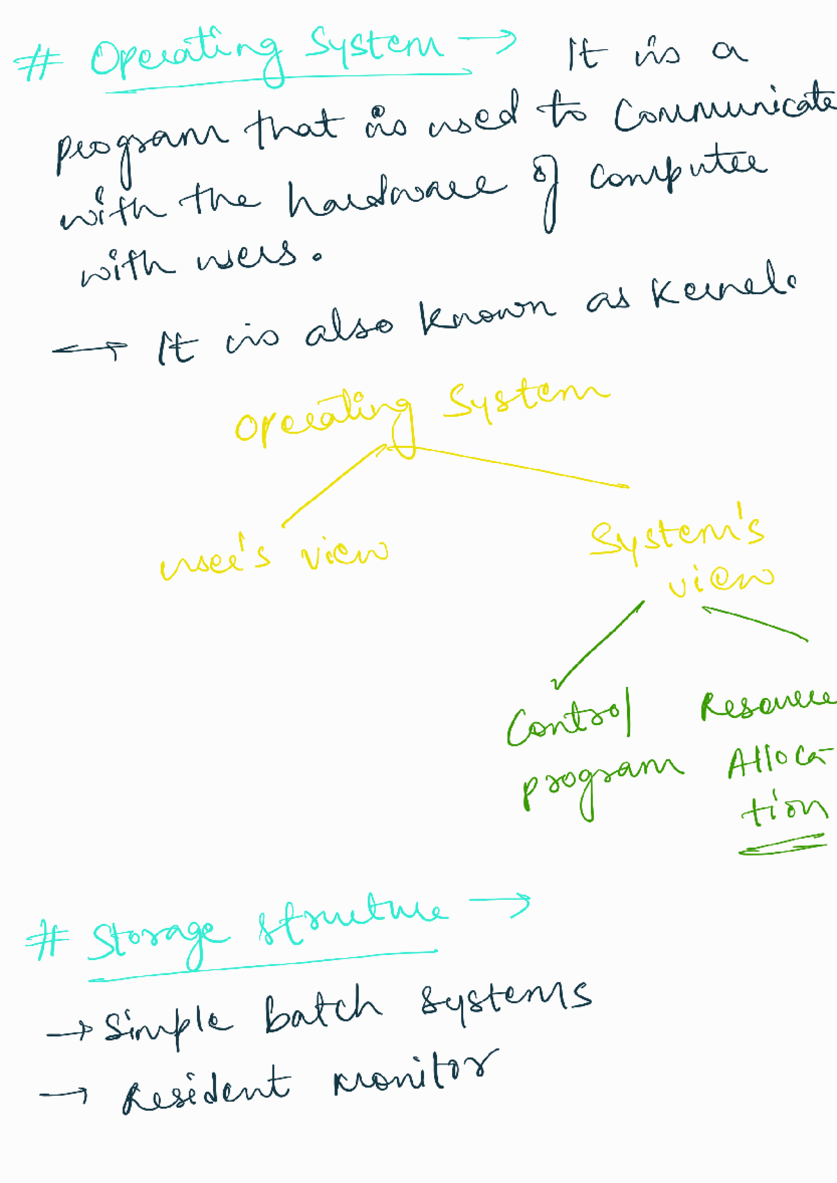 Unit-1 240822 174636 - Operating System notes - Operating System It is ...