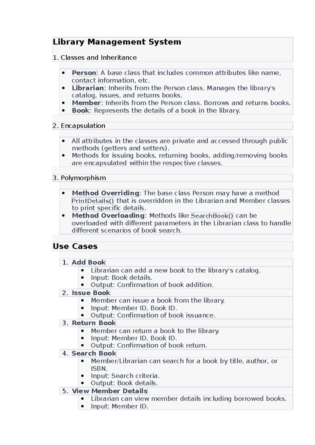 4 Library Management System - Library Management System Classes and ...