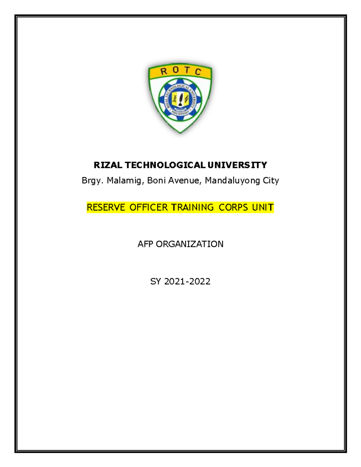AFP Organization Handouts - Bachelor of science inEntrepreneurial ...