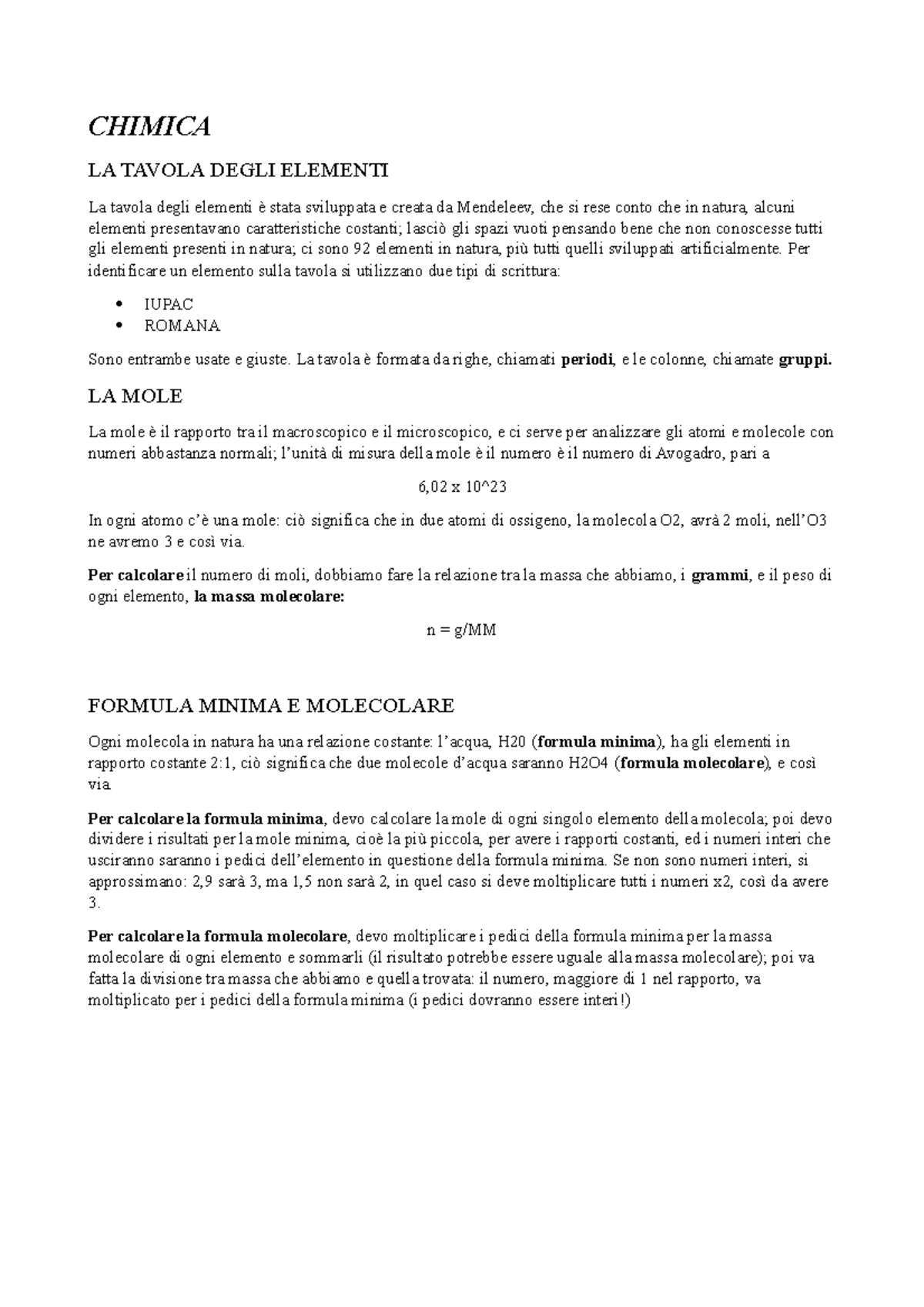 Chimica - Appunti di lezioni rielaborati e sistemati - CHIMICA LA ...