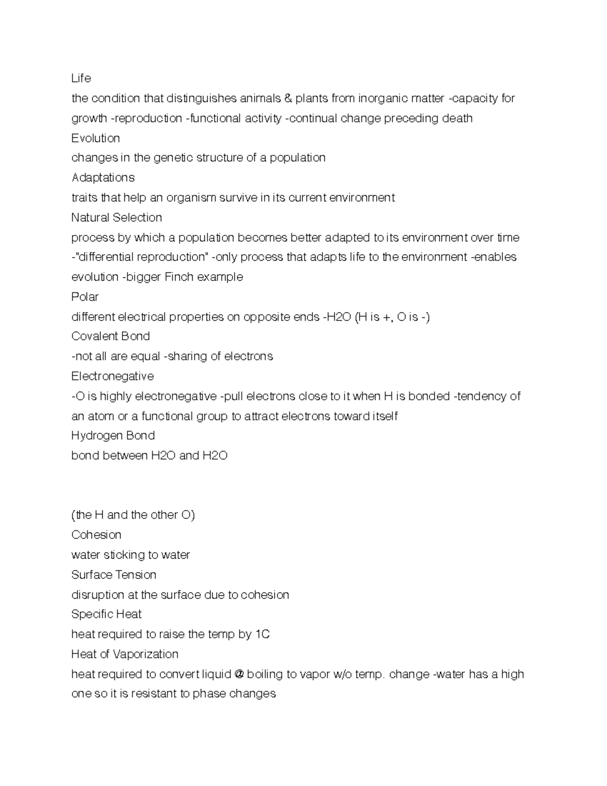 BIOL 110 exam 1 study guide - Life the condition that distinguishes ...