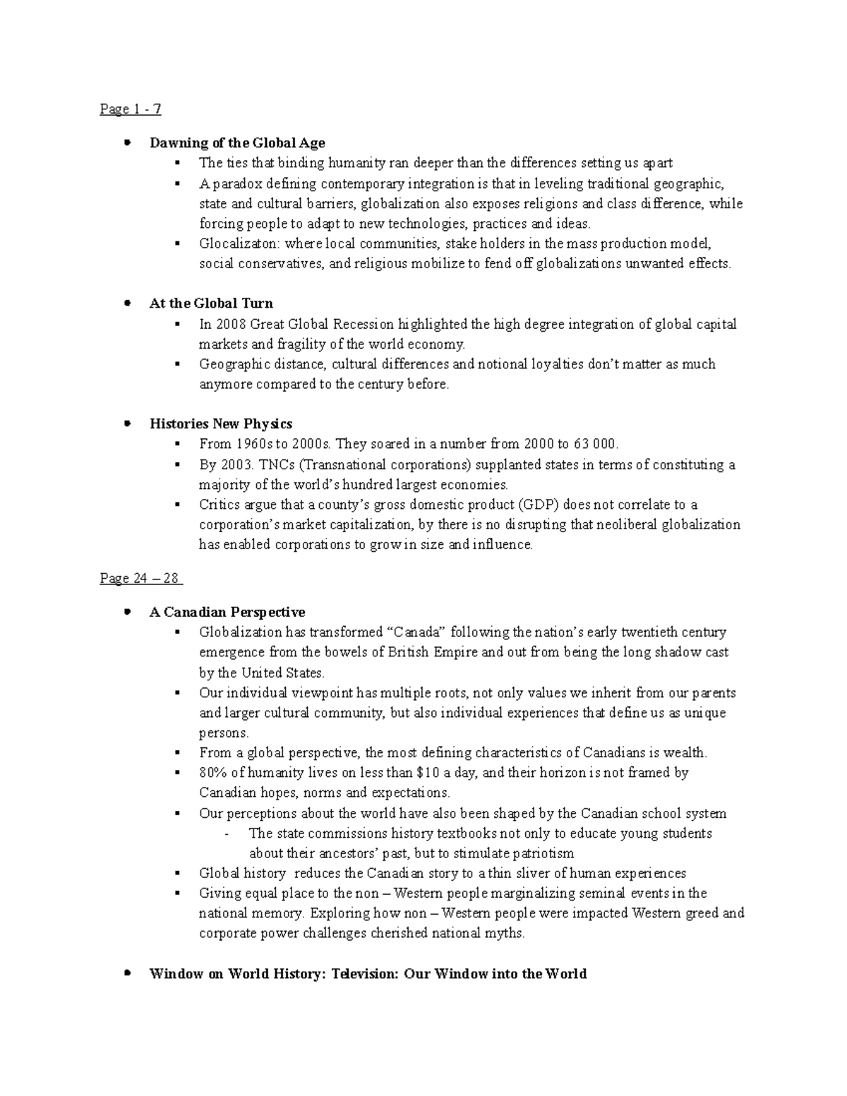 Unit 1 textbook summaries - Page 1 - 7 Dawning of the Global Age The ...