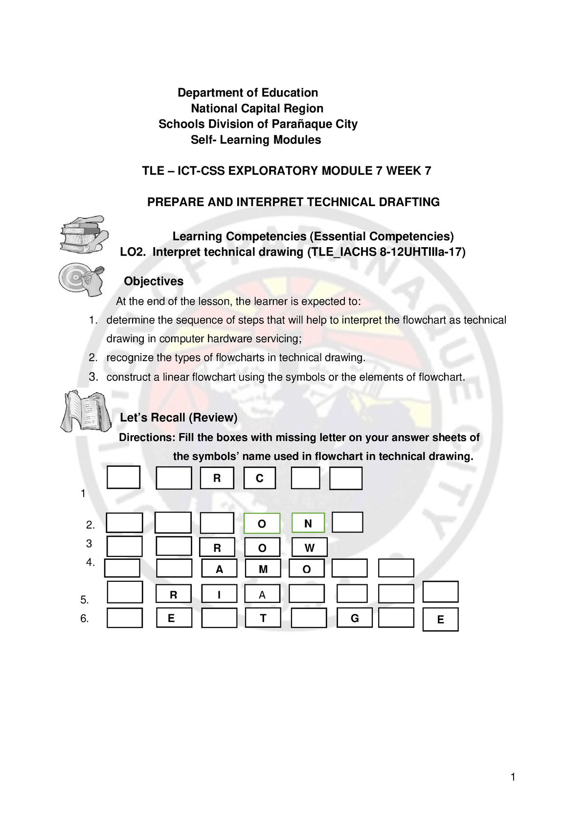 TLE 7 And 8 ICT CSS Week7 - Learning Module - R A M E Department Of ...