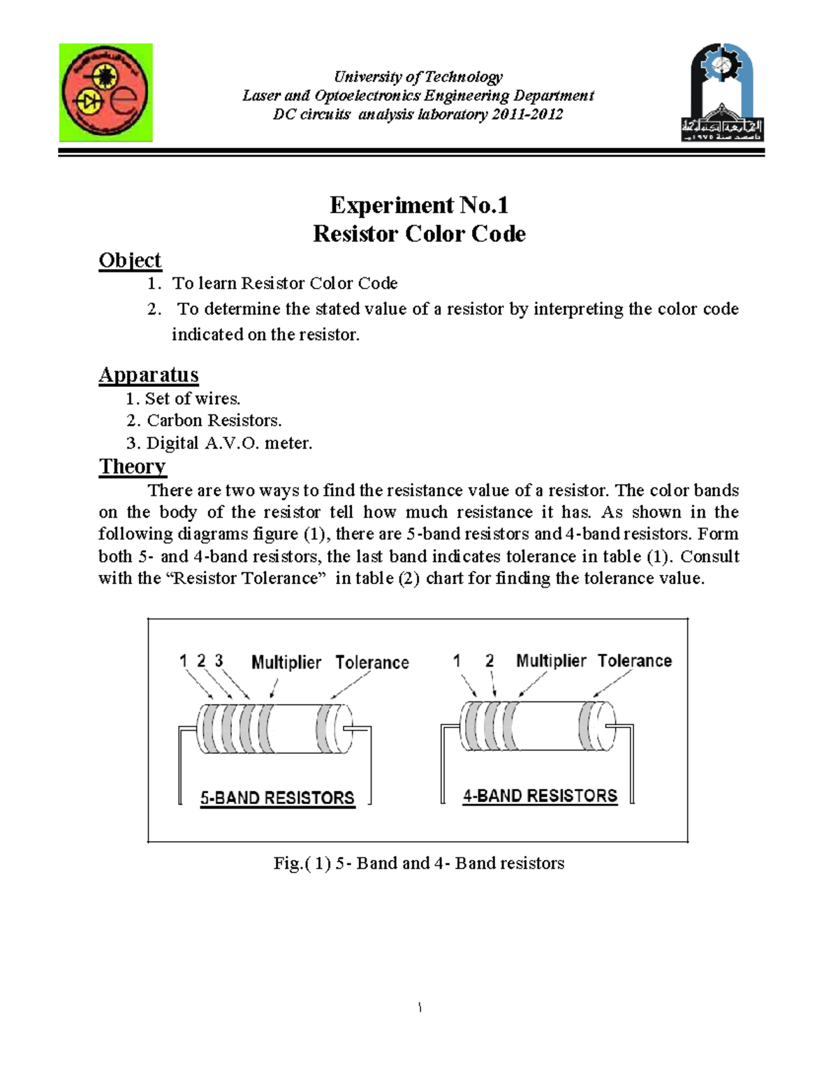 Experiment No - Dr. Thot - Laser and Optoelectronics Engineering ...