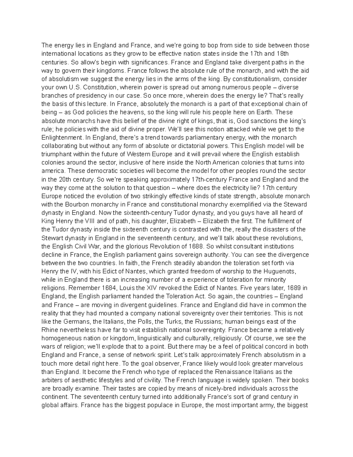 2312 Lesson 25 - Absolutism vs Constitutionalism Part 1 - The energy ...