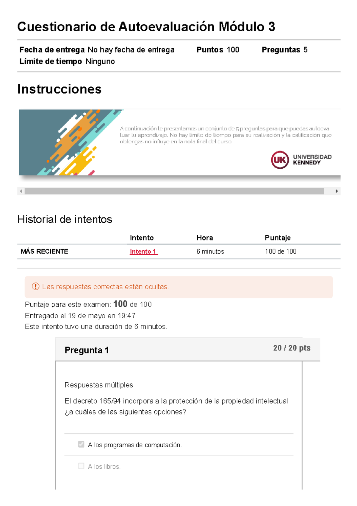 Cuestionario De Autoevaluación Módulo 3 Derecho Informatico ...