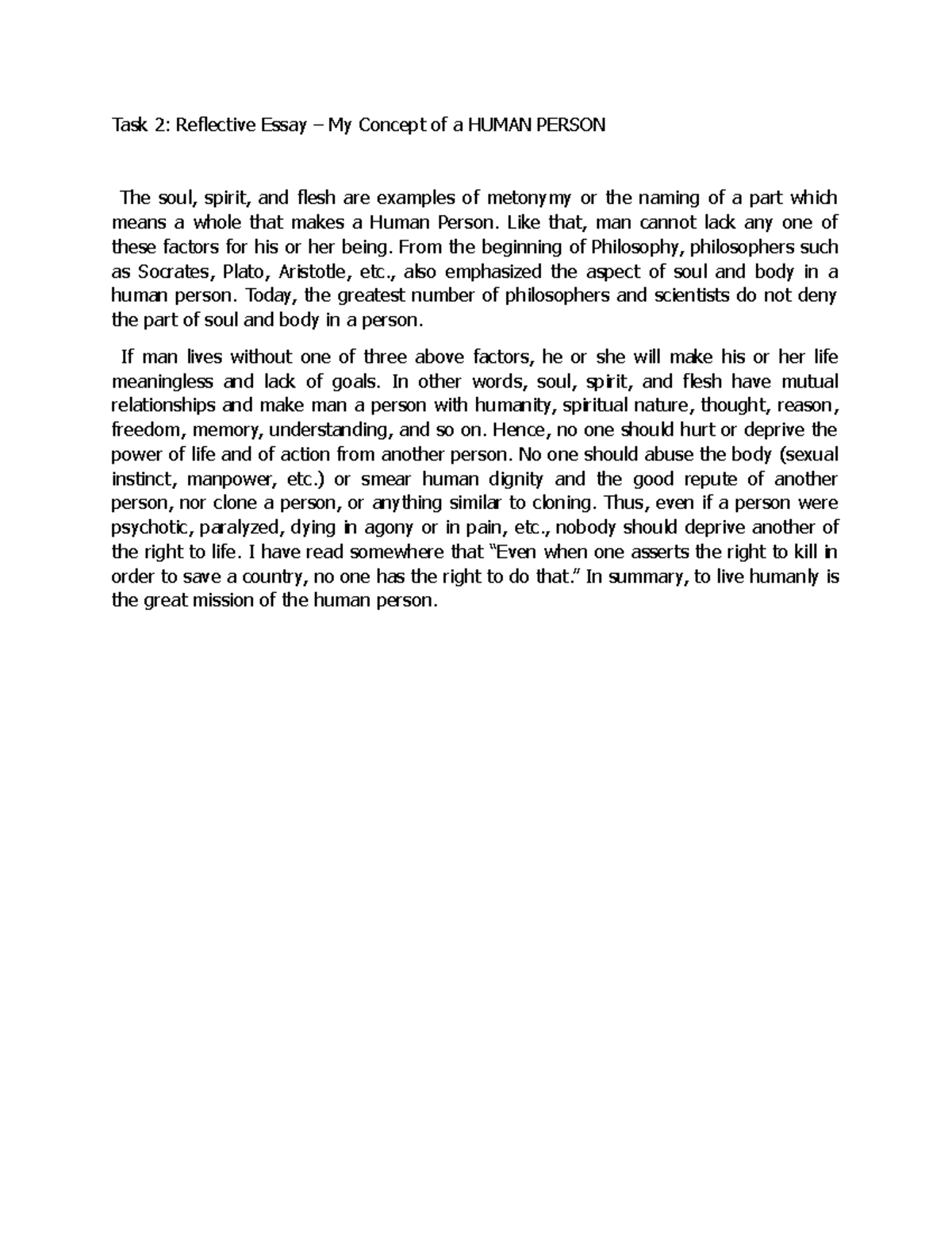 Reflection esssay - This is just an information with regards to the ...