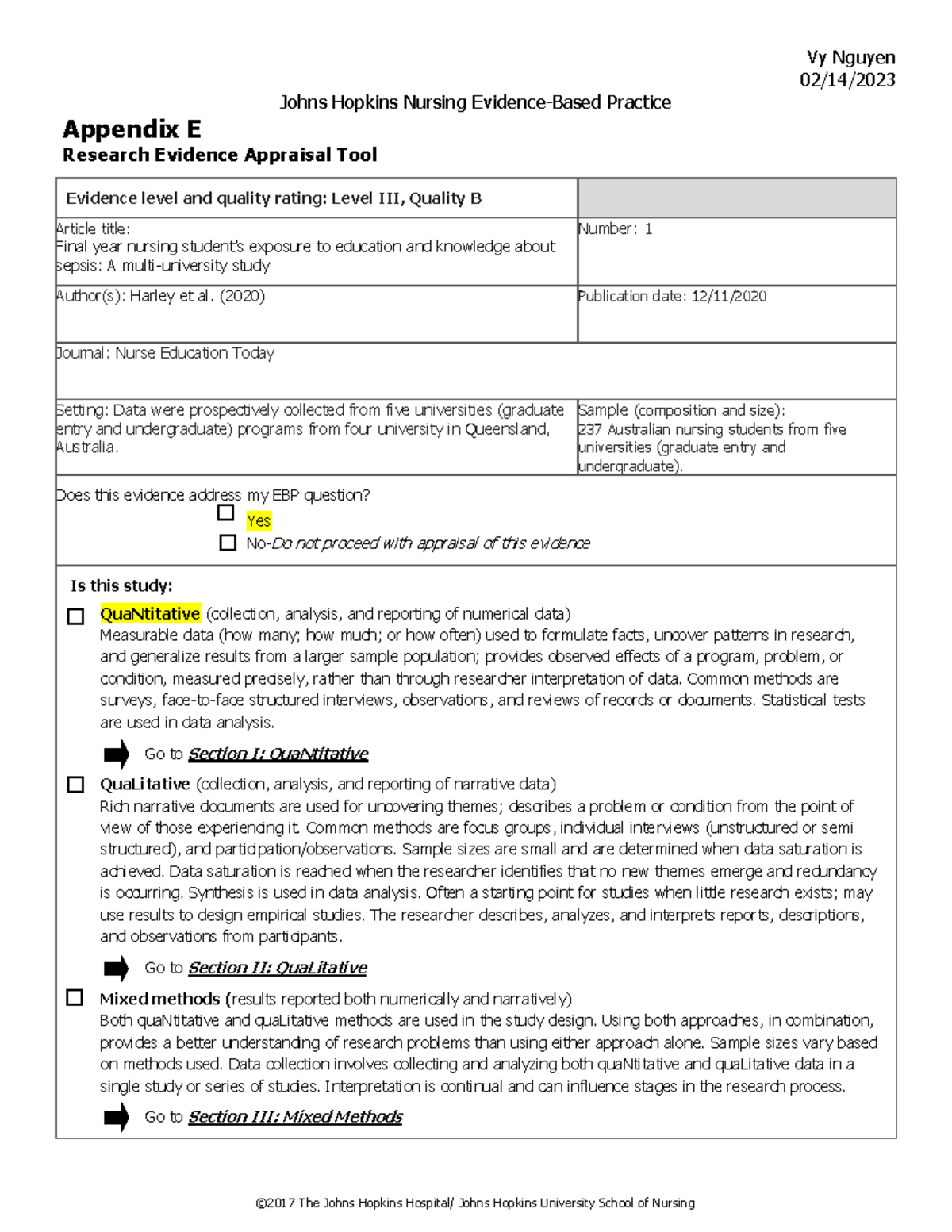 Appendix E (qua Ntitative Article) - Vy Nguyen 02 14  Johns Hopkins 