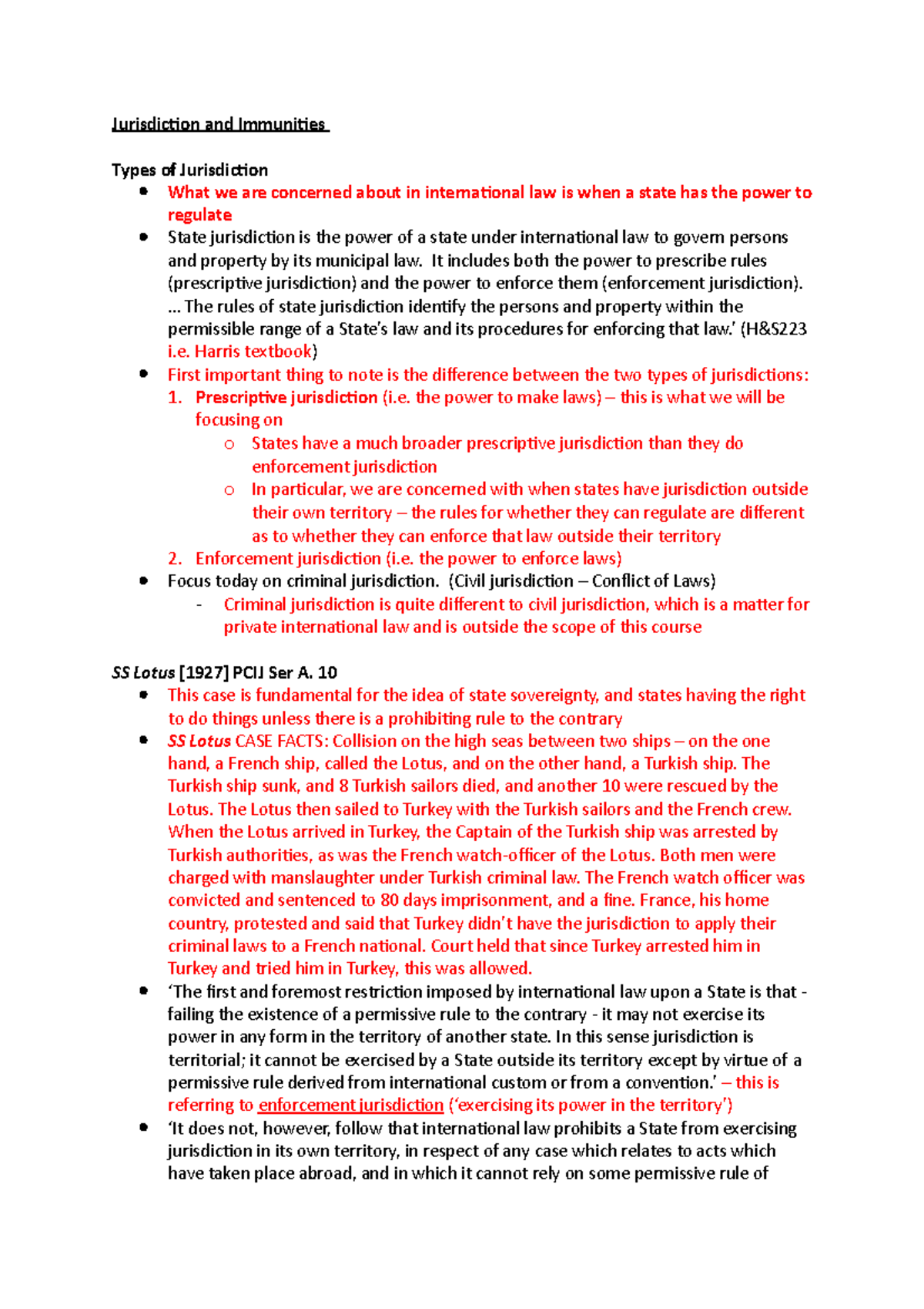 Jurisdiction-and-Immunities - Jurisdiction and Immunities Types of ...