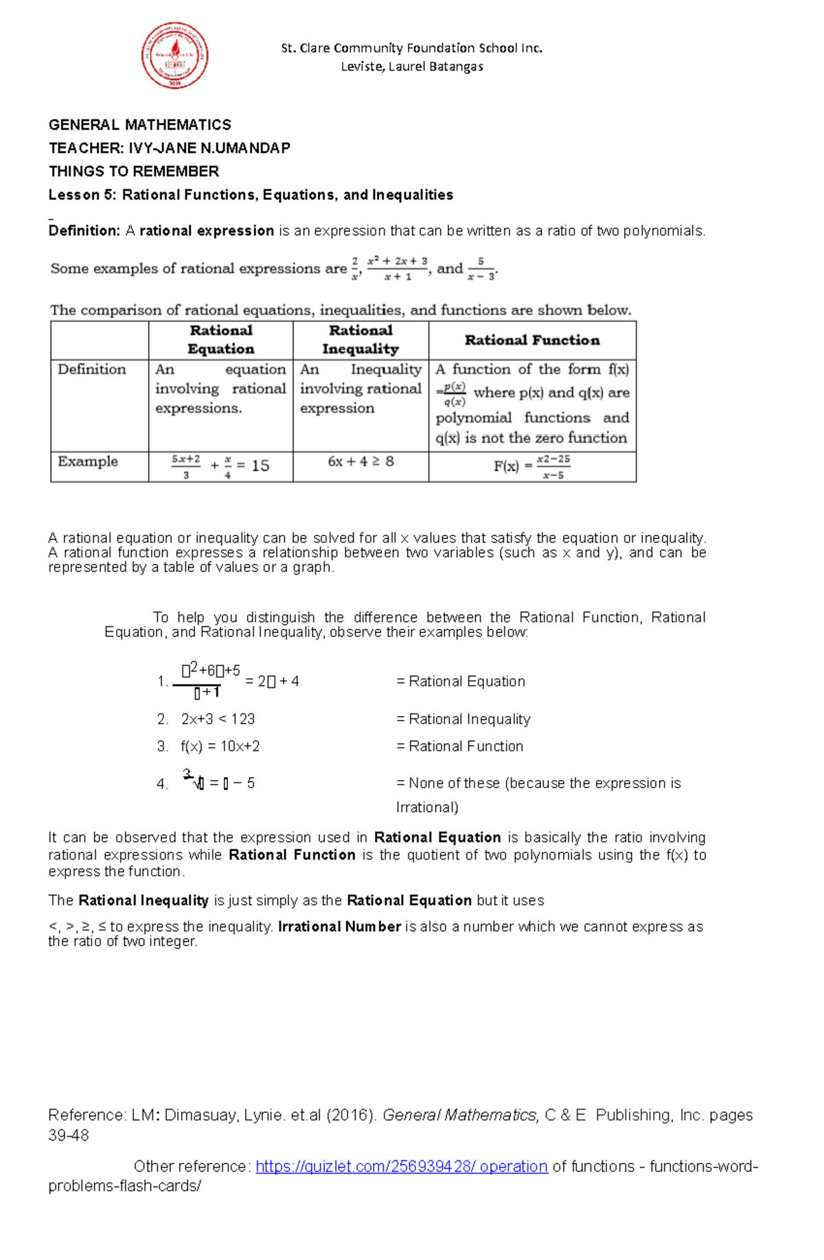 Intructional Module-MATH 11-lesson-5 - Leviste, Laurel Batangas GENERAL ...