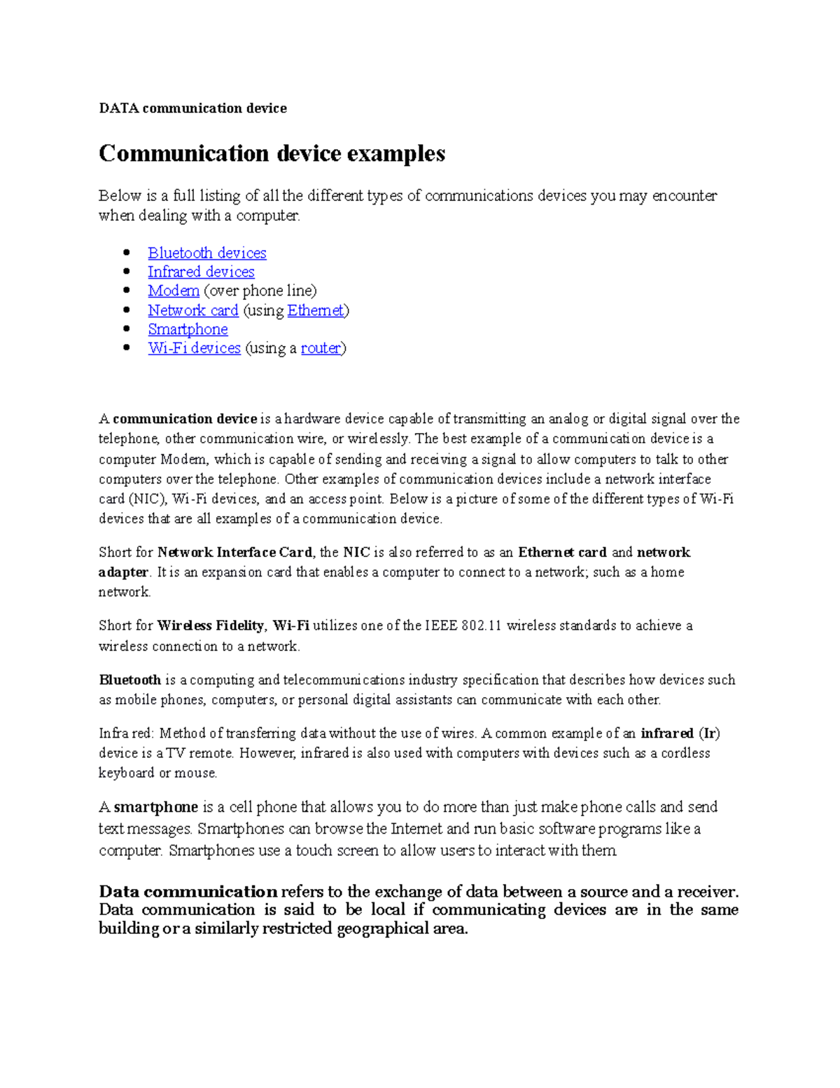 DATA communication device DATA communication device Communication