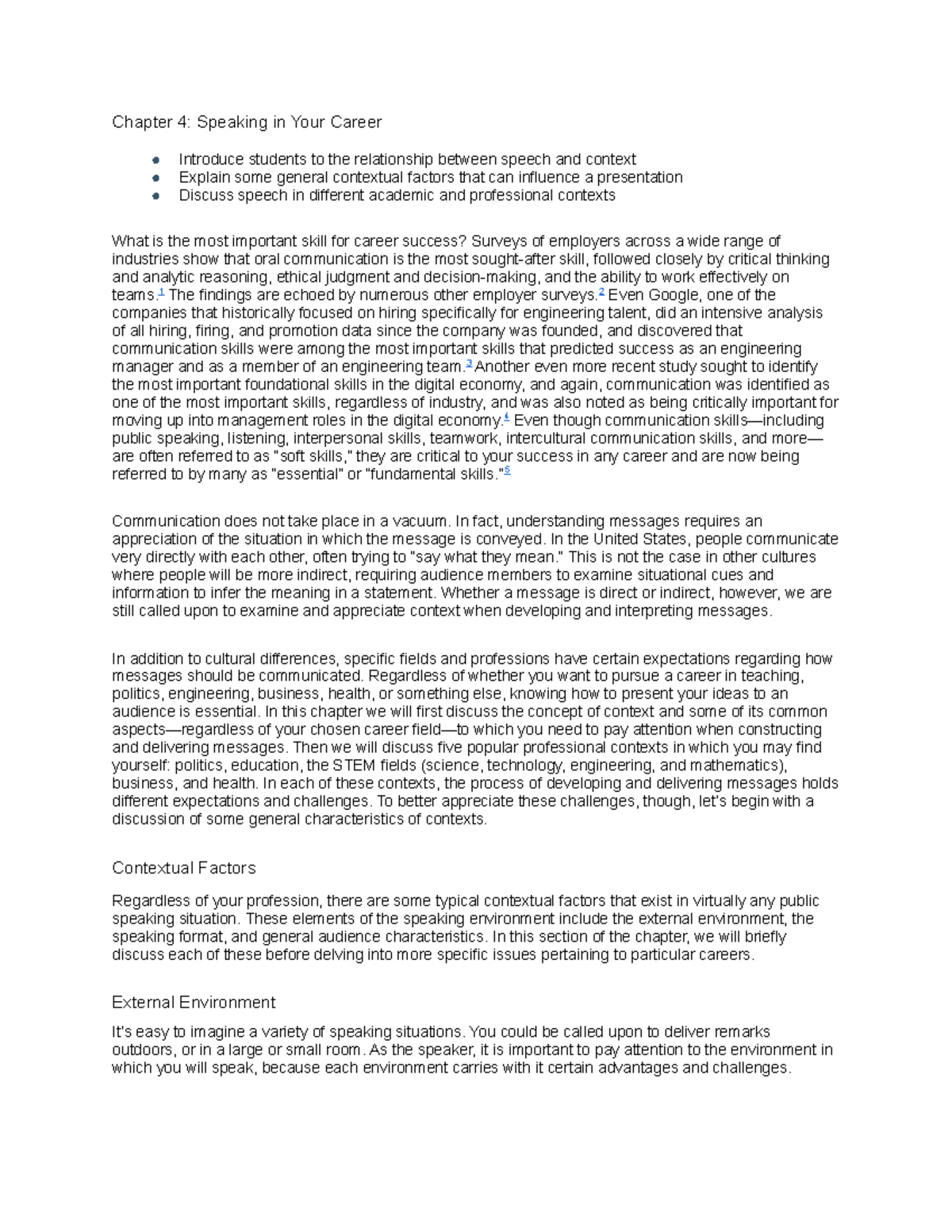 Chapter 4 comm - Chapter 4: Speaking in Your Career Introduce students ...