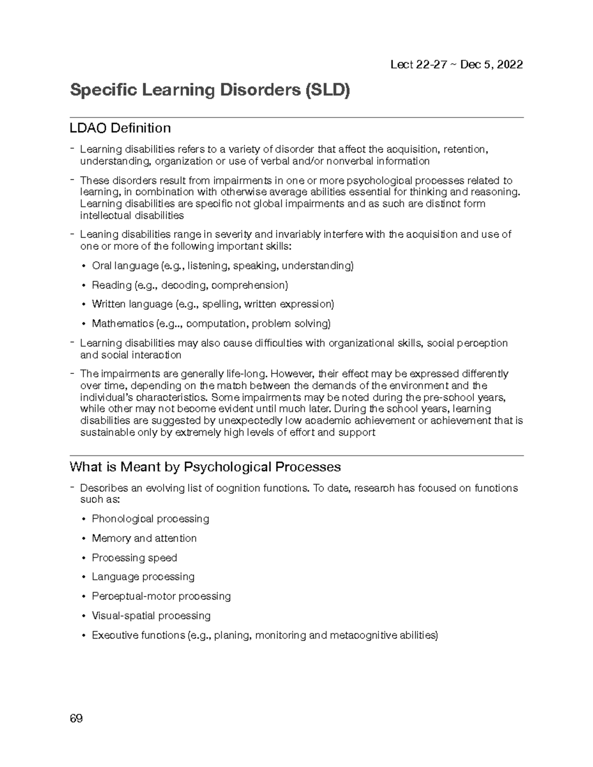 thesis specific learning disorders