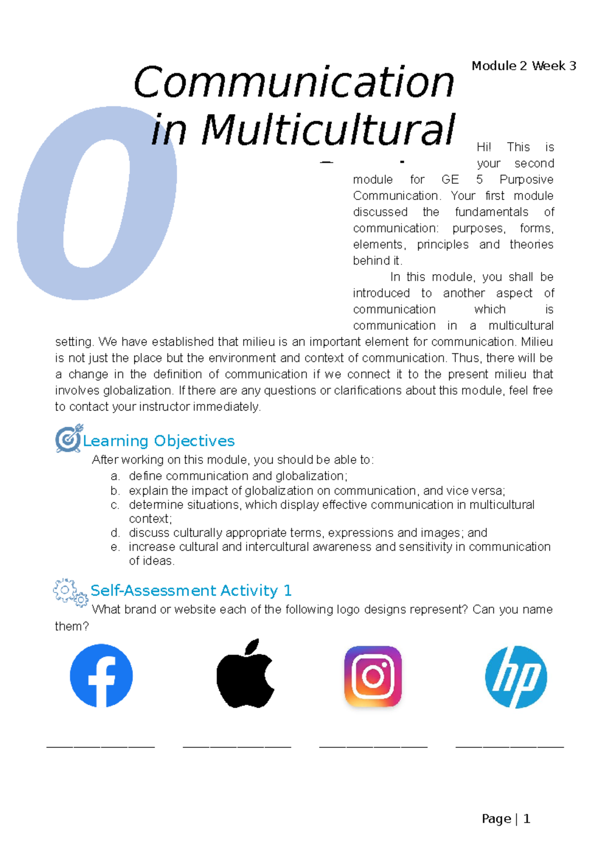 GE5 Module 2 Week 3 - Purposive Communication - Hi! This Is Your Second ...