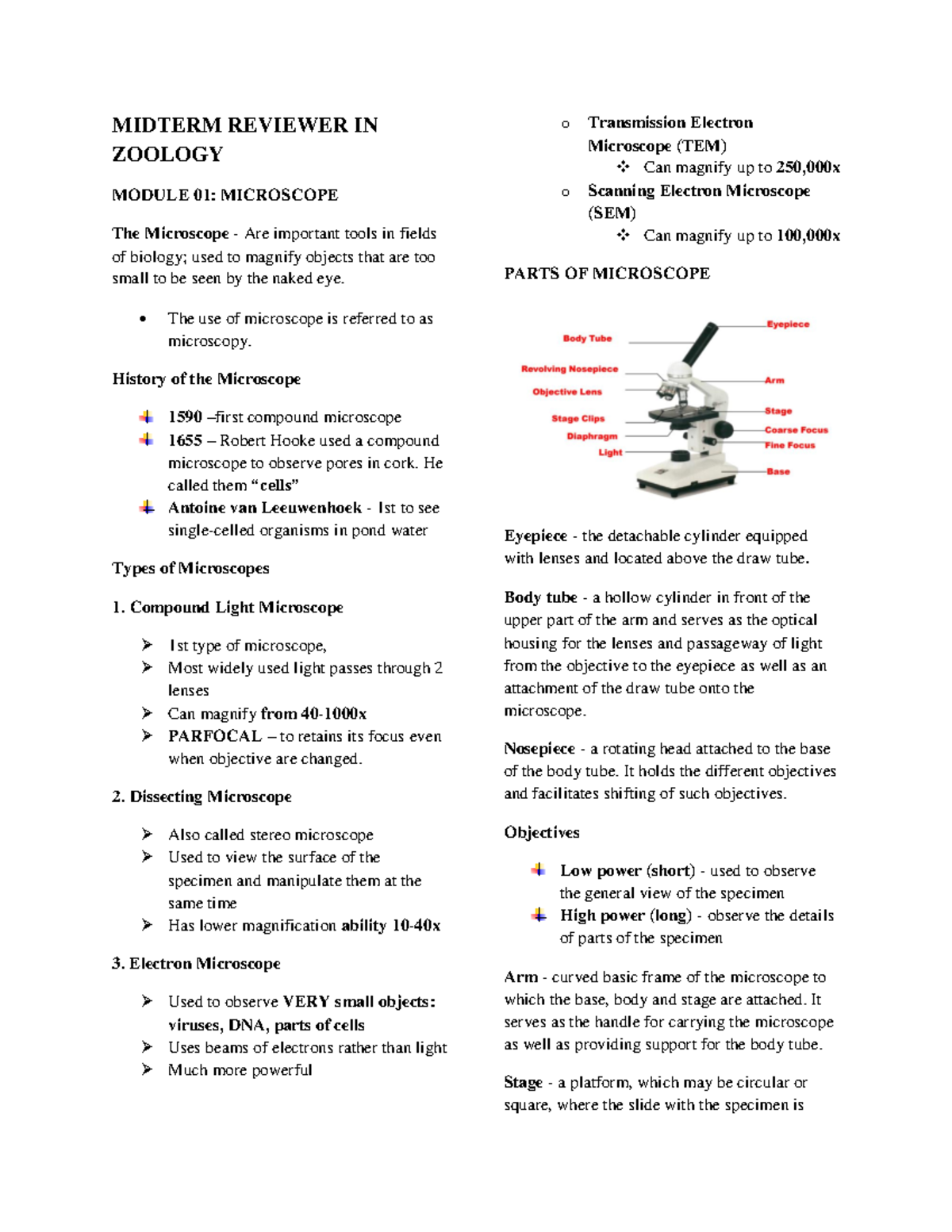 Midterm Reviewer IN Zoology - MIDTERM REVIEWER IN ZOOLOGY MODULE 01 ...