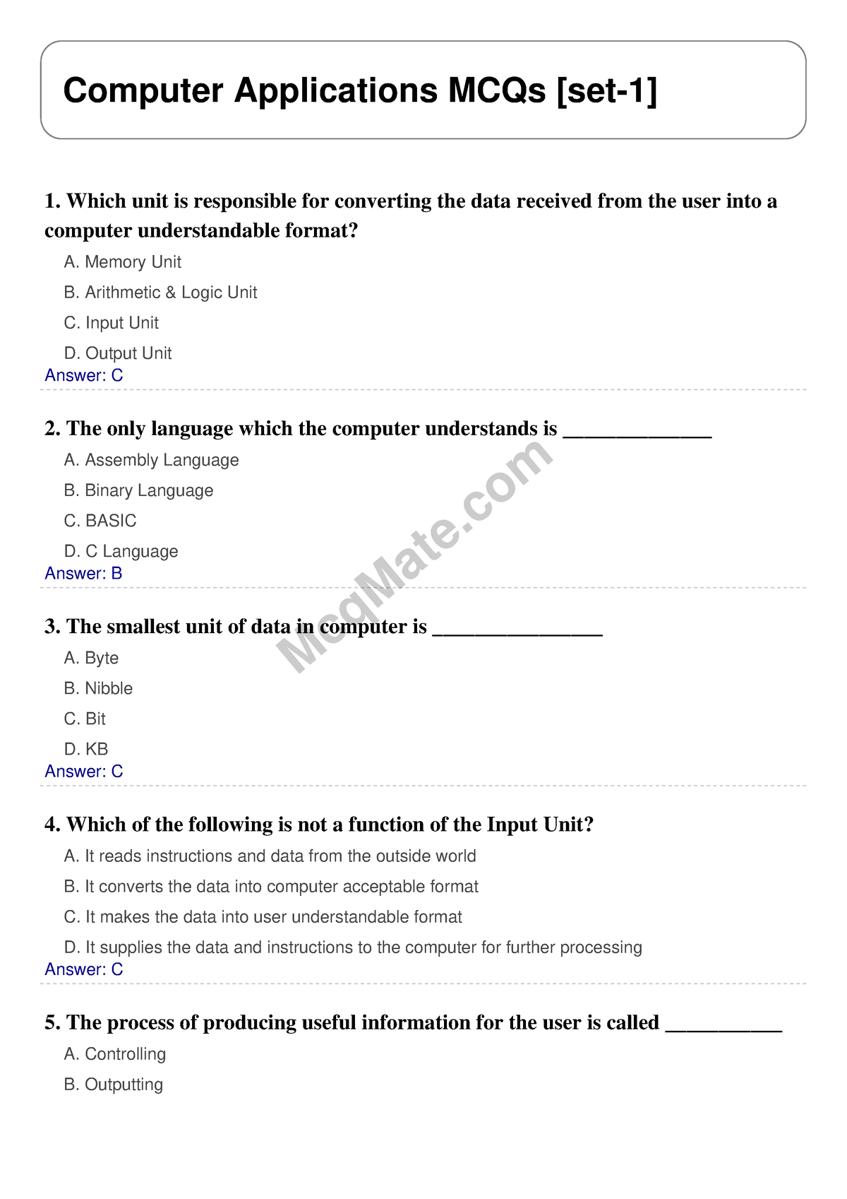 Computer-applications-set-1 Mcqmate - McqMate Computer Applications ...