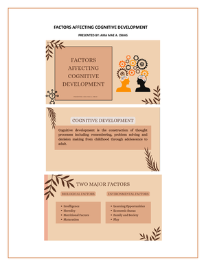 Factors affecting outlet cognitive development slideshare