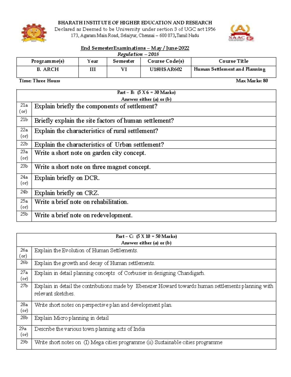 U18hsar602 human settlement planning 69d0ea411cf7819e09ada2811e293b05