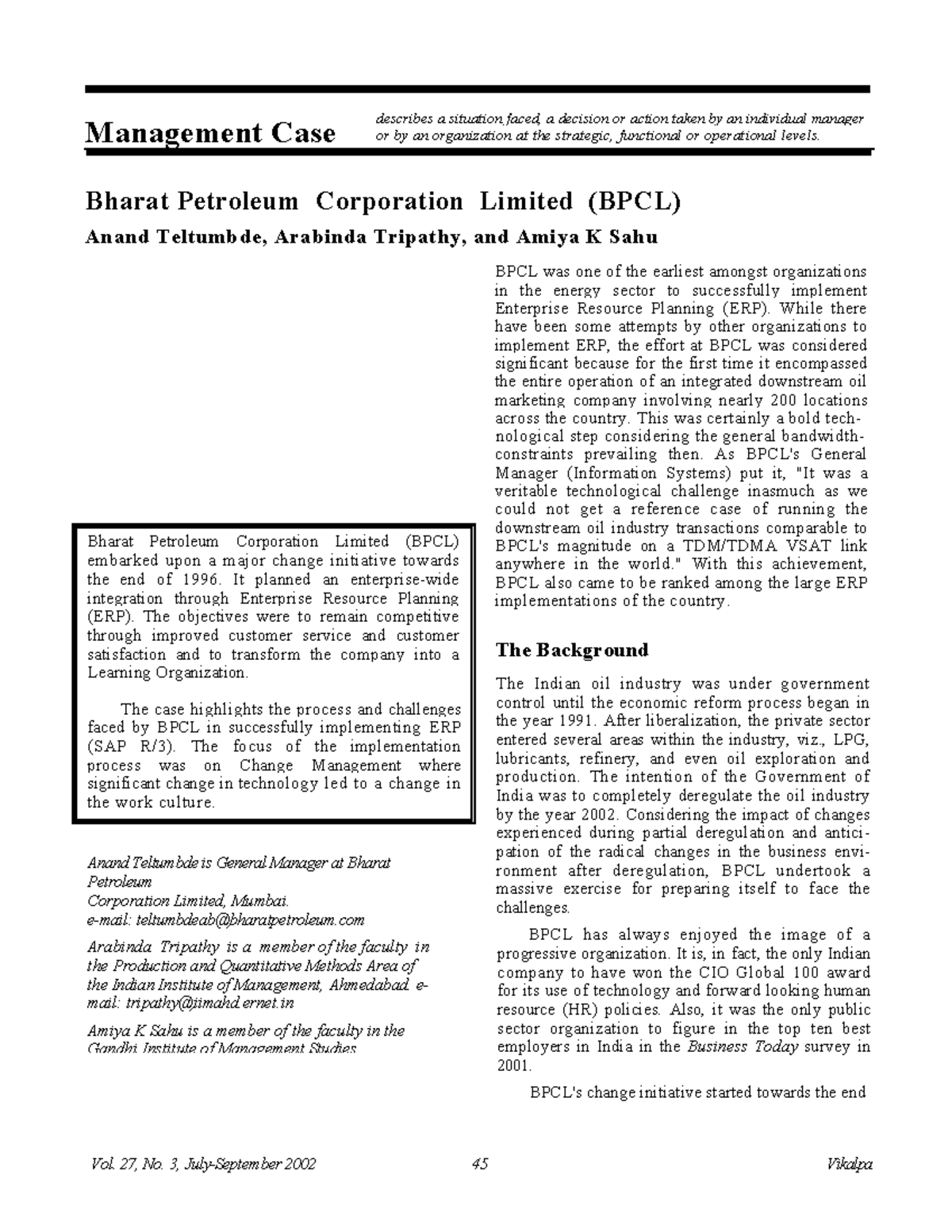 Organizational redesign at bpcl the challenge of privatization business essay 02 picture