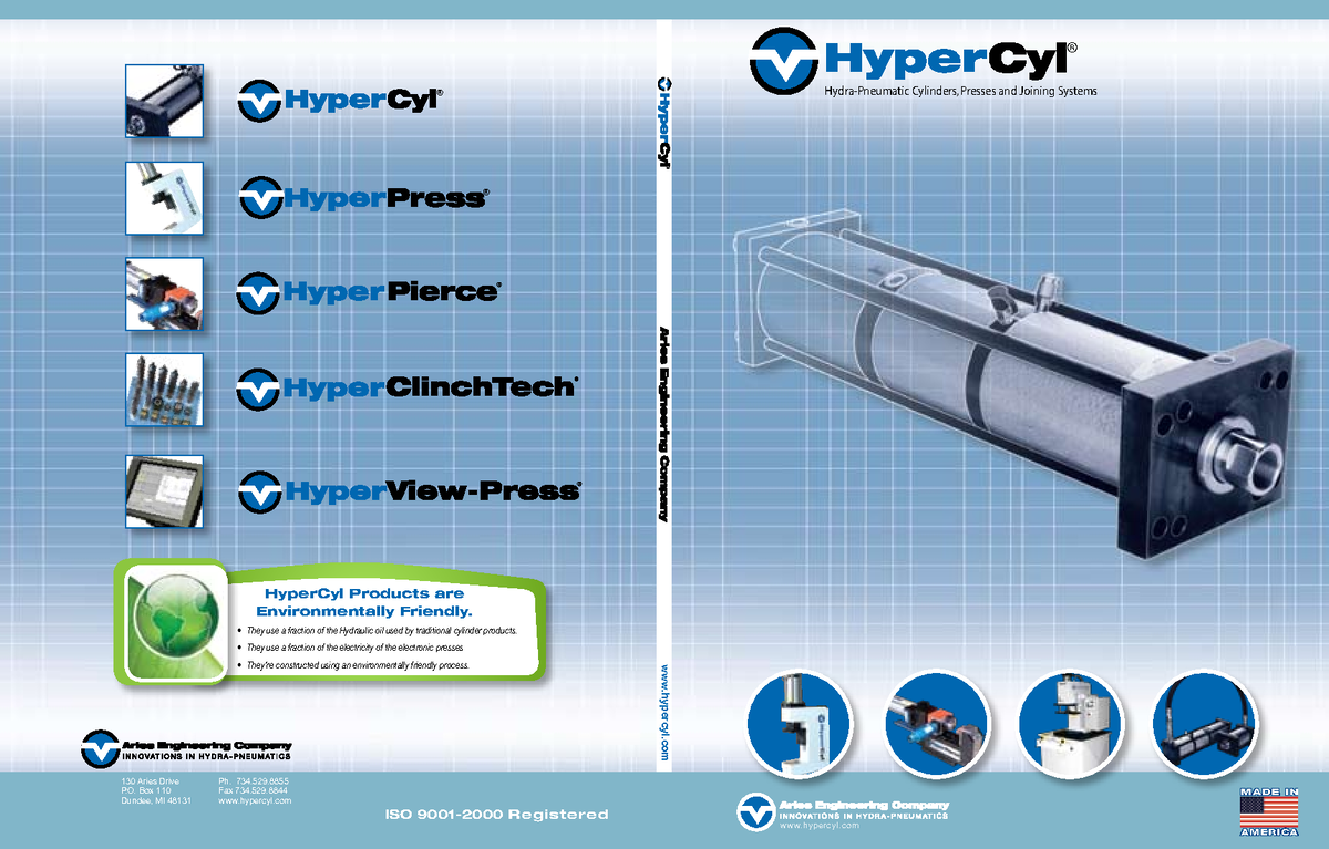 05 Catalogo Hypercyl Hydra Pneumatic Cylinders Presses And Joining Systems Made In America 3326