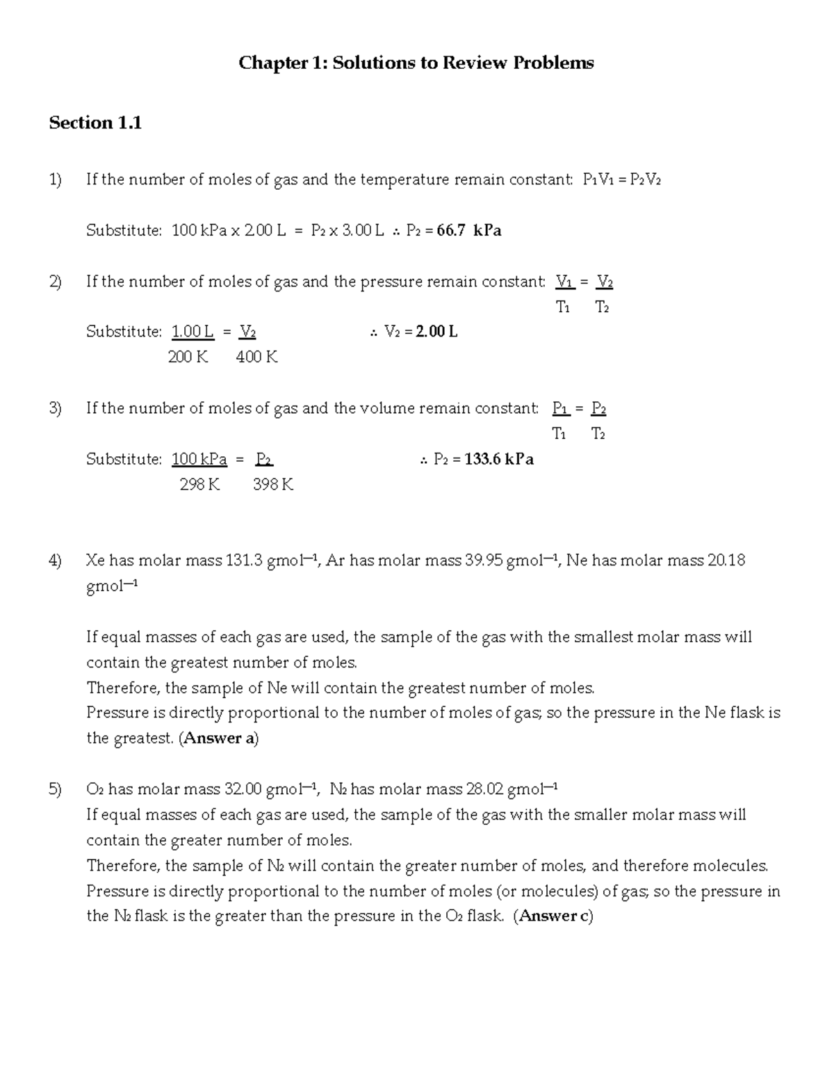 Chapter 1 Workbook Practice Problem Solutions - Chapter 1: Solutions To ...