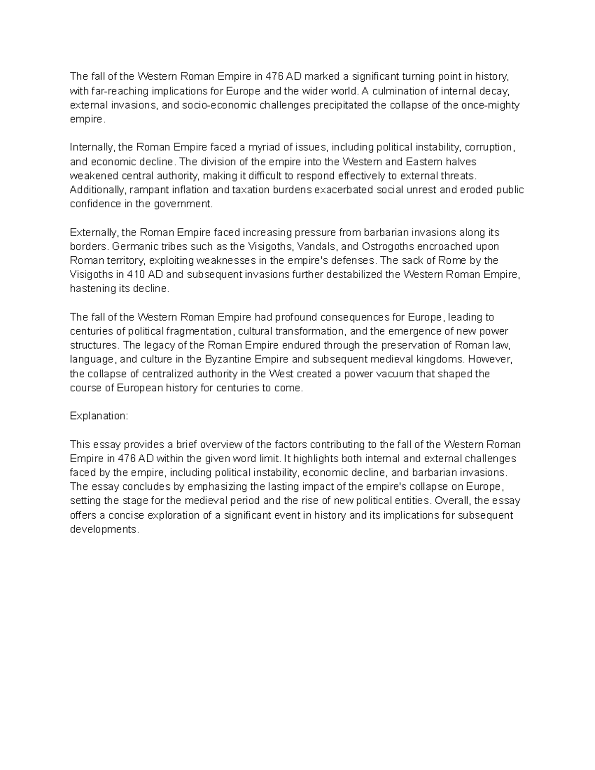 Untitled document - aaa - The fall of the Western Roman Empire in 476 ...