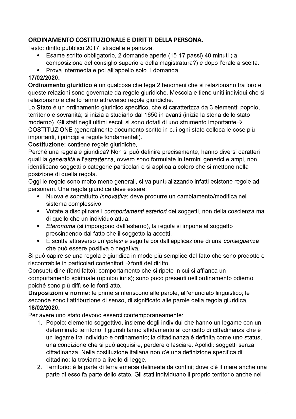 Ordinamento Costituzionale E Diritti Della Persona - ORDINAMENTO ...