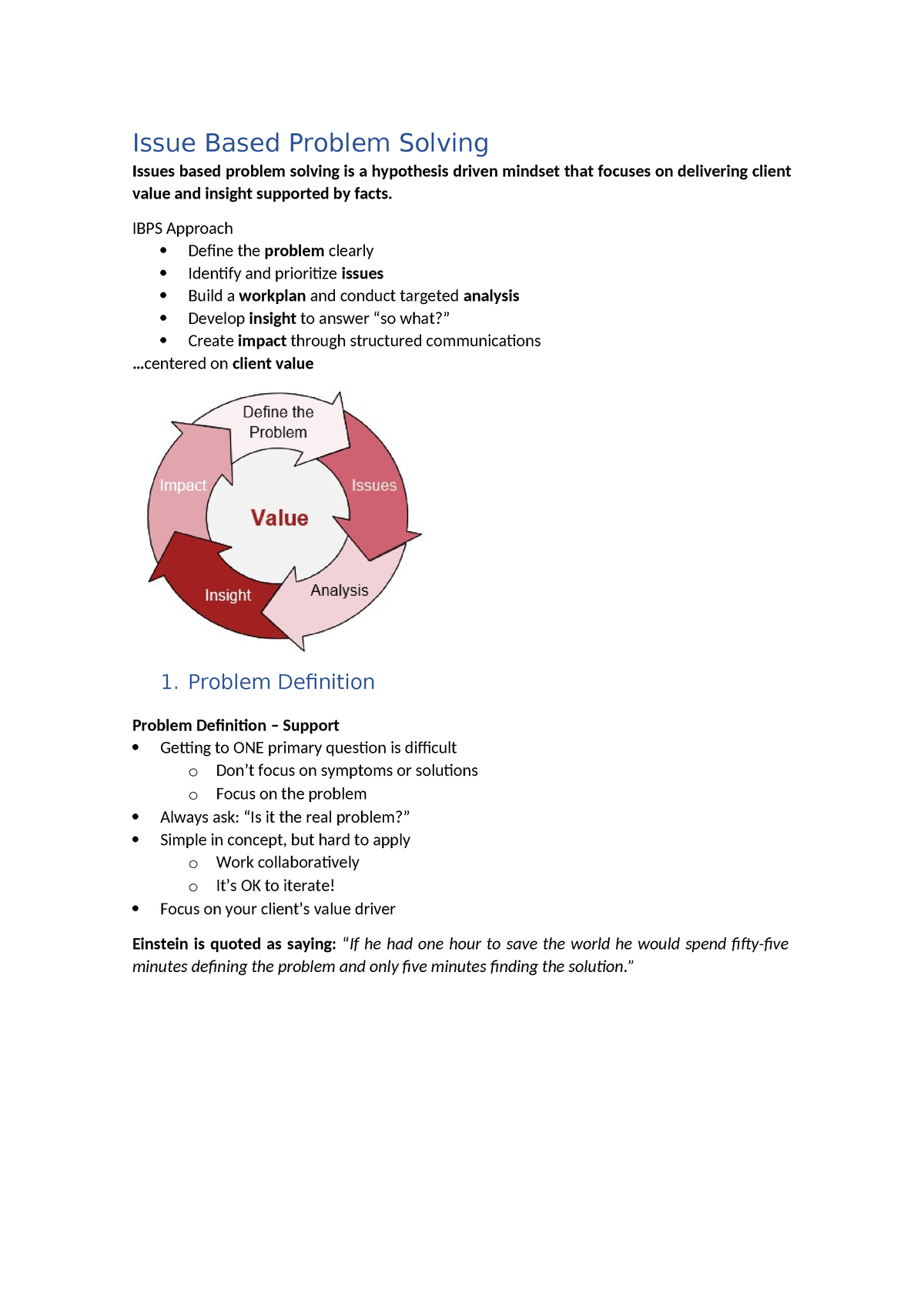 ibps issue based problem solving