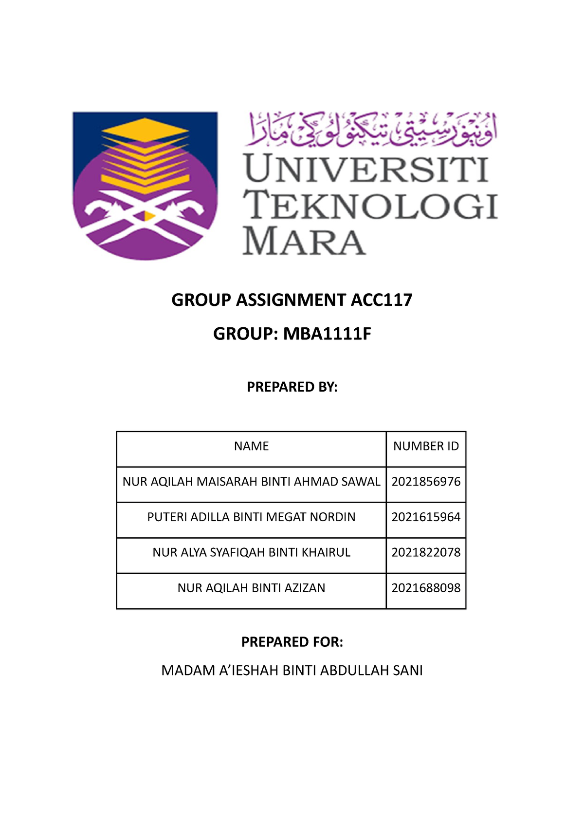 acc117 group assignment conclusion