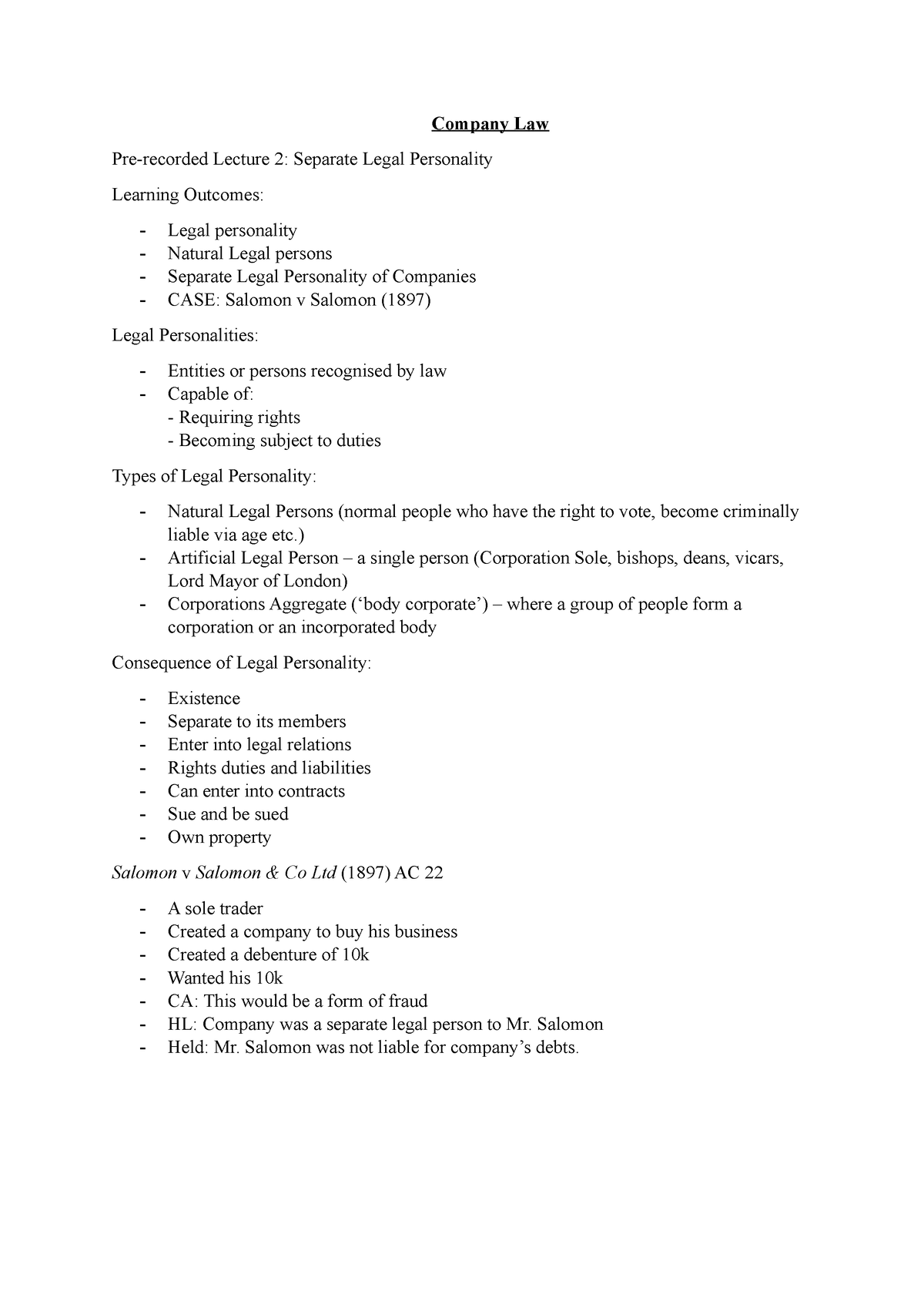 company-law-notes-company-law-pre-recorded-lecture-2-separate-legal